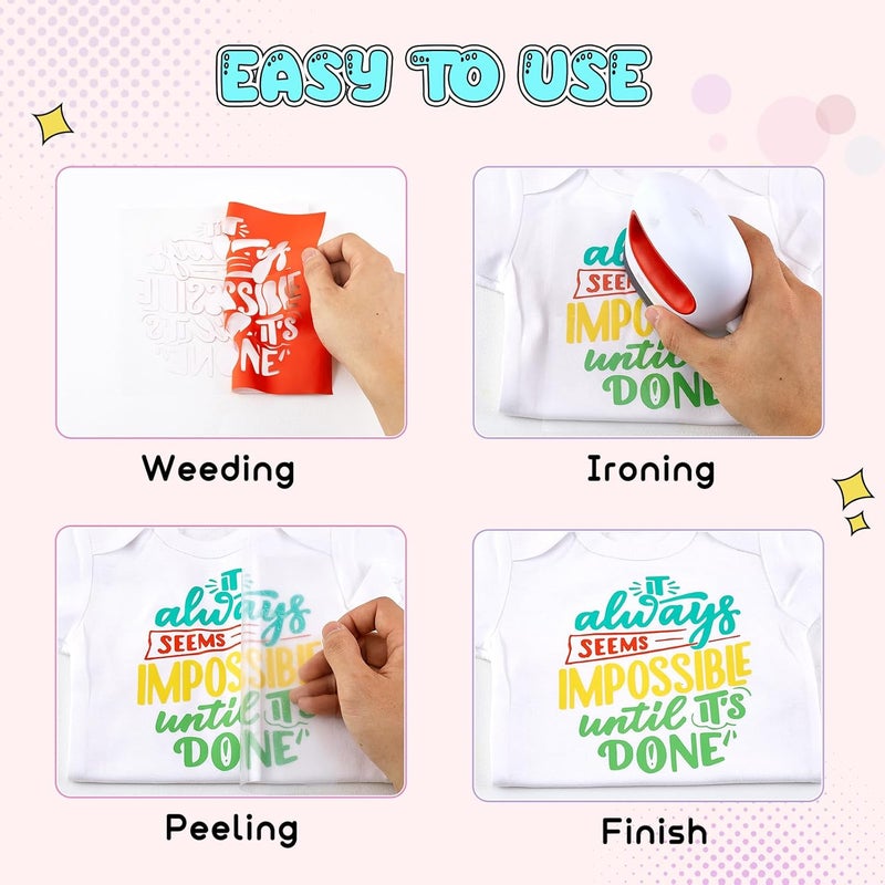 Tintnut Mandarin Red Color Heat Transfer Vinyl -6 Sheets 12"x10" Bright Color Iron on Vinyl for T-Shirts Clothing Bags HTV Vinyl for All Cutting Machine - Image 4